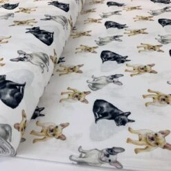 Cotton - French Bulldogs 10 Cotton - French Bulldogs -Croft Mill Store true craft french bulldogs john louden korean crafting fabric white dogs roll