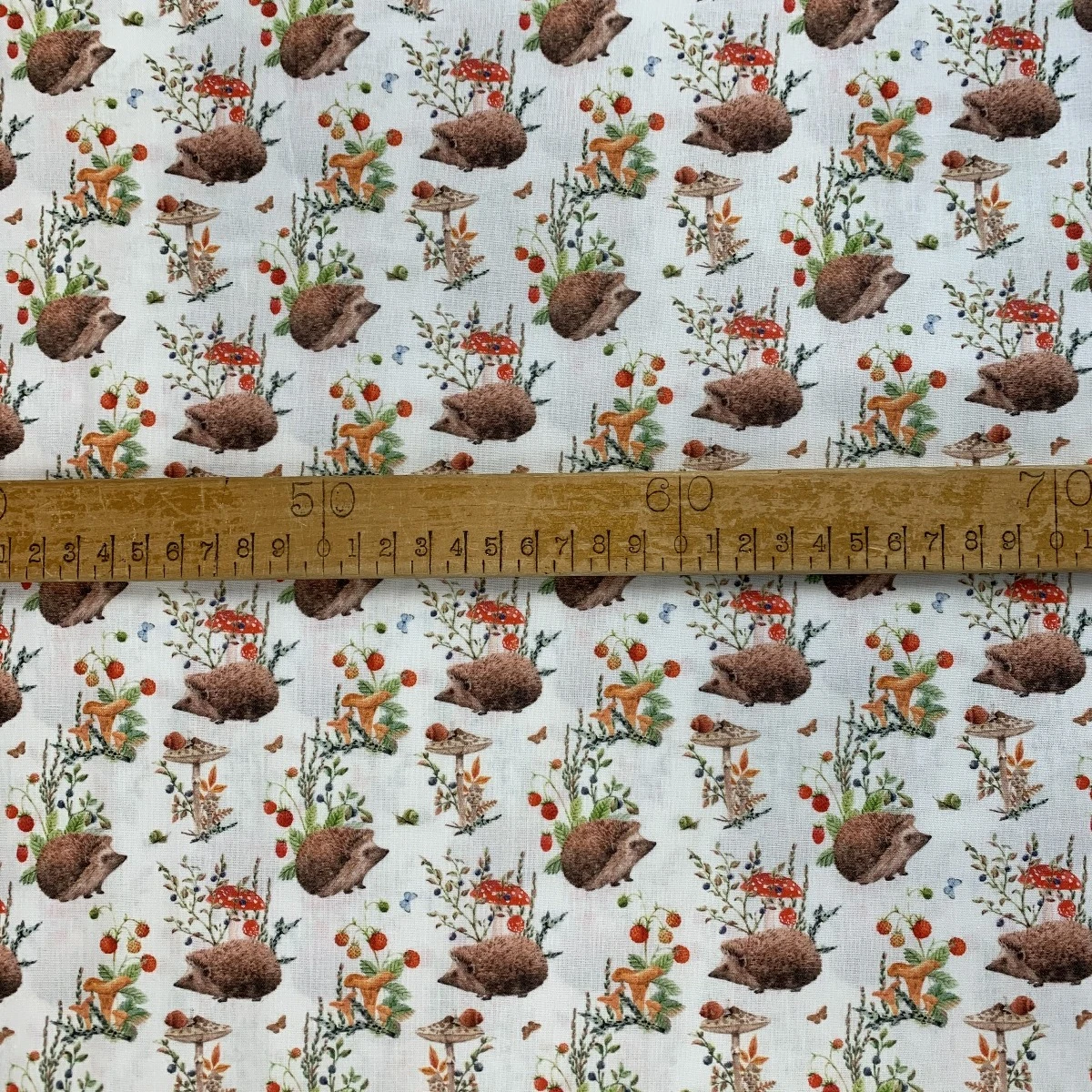 Cotton - Hedgehogs & Mushrooms 5 Cotton - Hedgehogs & Mushrooms - Image 3