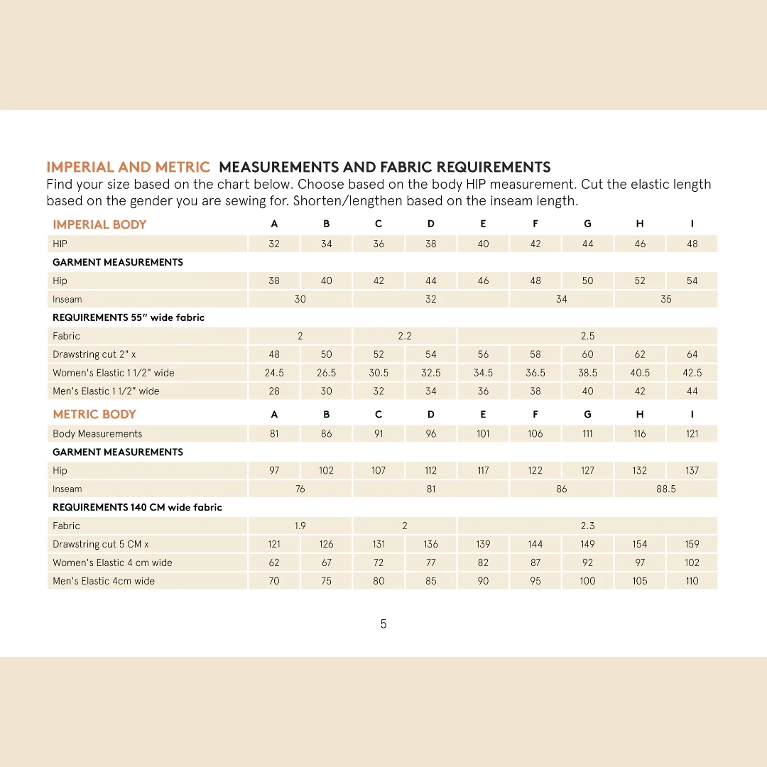 Wardrobe By Me - Unisex Pyjama Pants Pattern (Sizes A-I) 4 Wardrobe By Me - Unisex Pyjama Pants Pattern (Sizes A-I) - Image 2