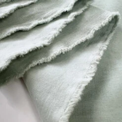 Velvet Needlecord - Mint 7 Velvet Needlecord - Mint -Croft Mill Store velvet needlecord shirting fabric mint green fold