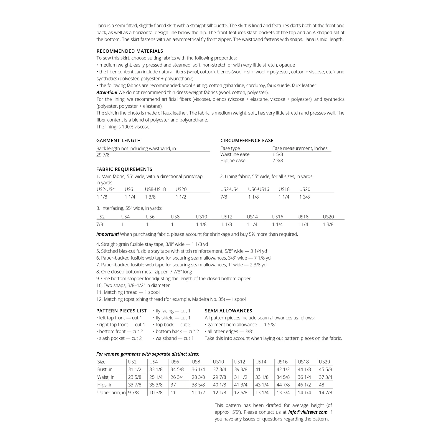 Vikisews - Ilana Skirt Sewing Pattern (UK 6-24) 4 Vikisews - Ilana Skirt Sewing Pattern (UK 6-24) - Image 2