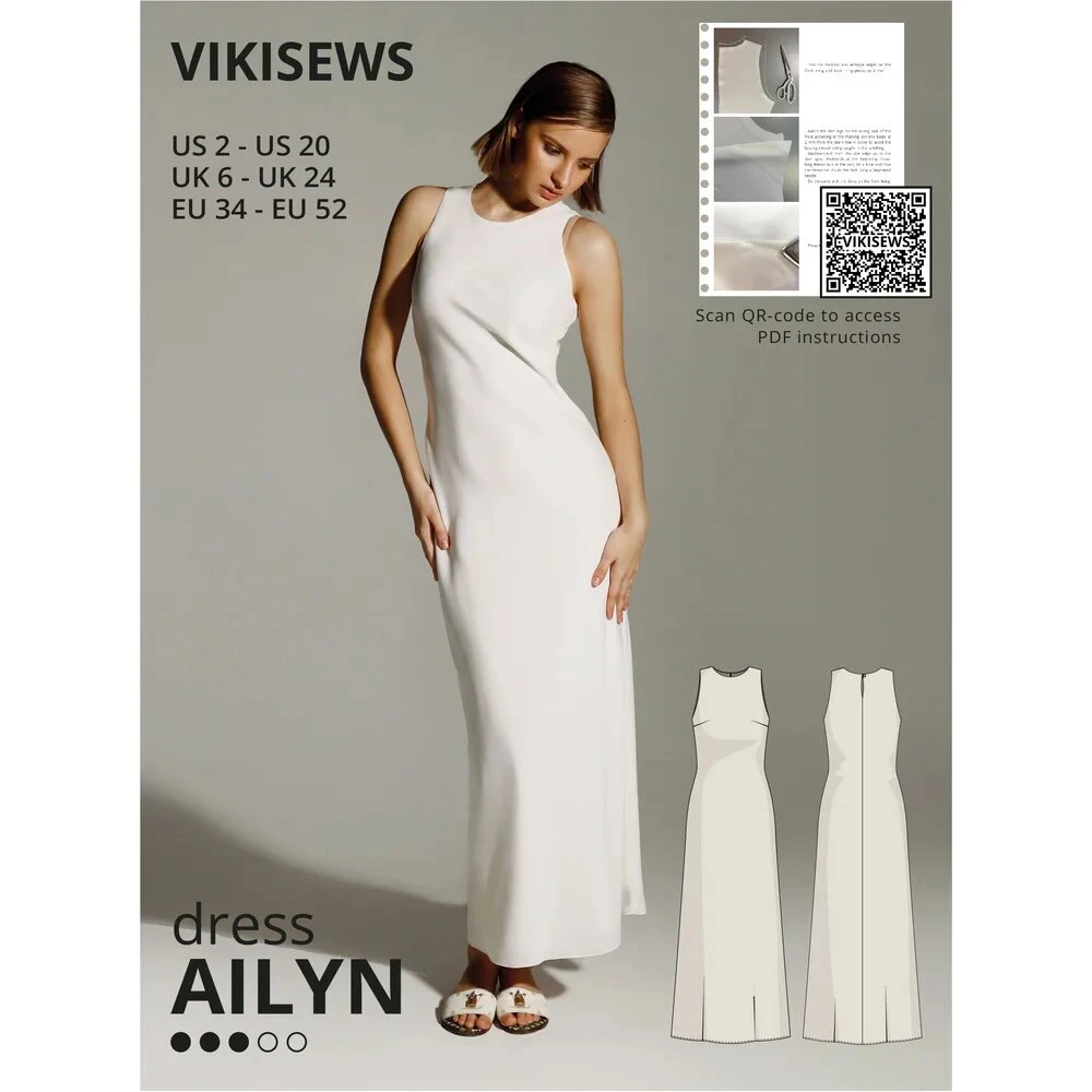 Vikisews - Ailyn Dress Sewing Pattern (UK 6-24) 3 Vikisews - Ailyn Dress Sewing Pattern (UK 6-24)