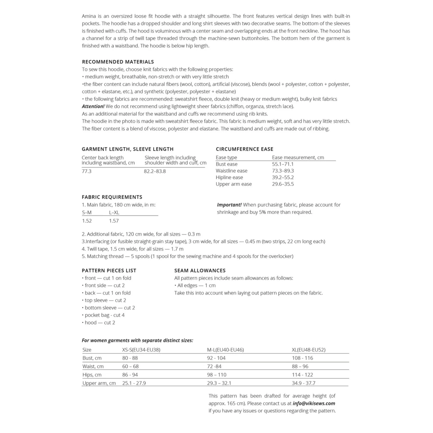 Vikisews - Amina Hoodie Sewing Pattern (UK 6-24) 5 Vikisews - Amina Hoodie Sewing Pattern (UK 6-24) - Image 3