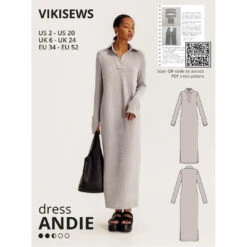 Vikisews - Andie Dress Sewing Pattern (UK 6-24)
