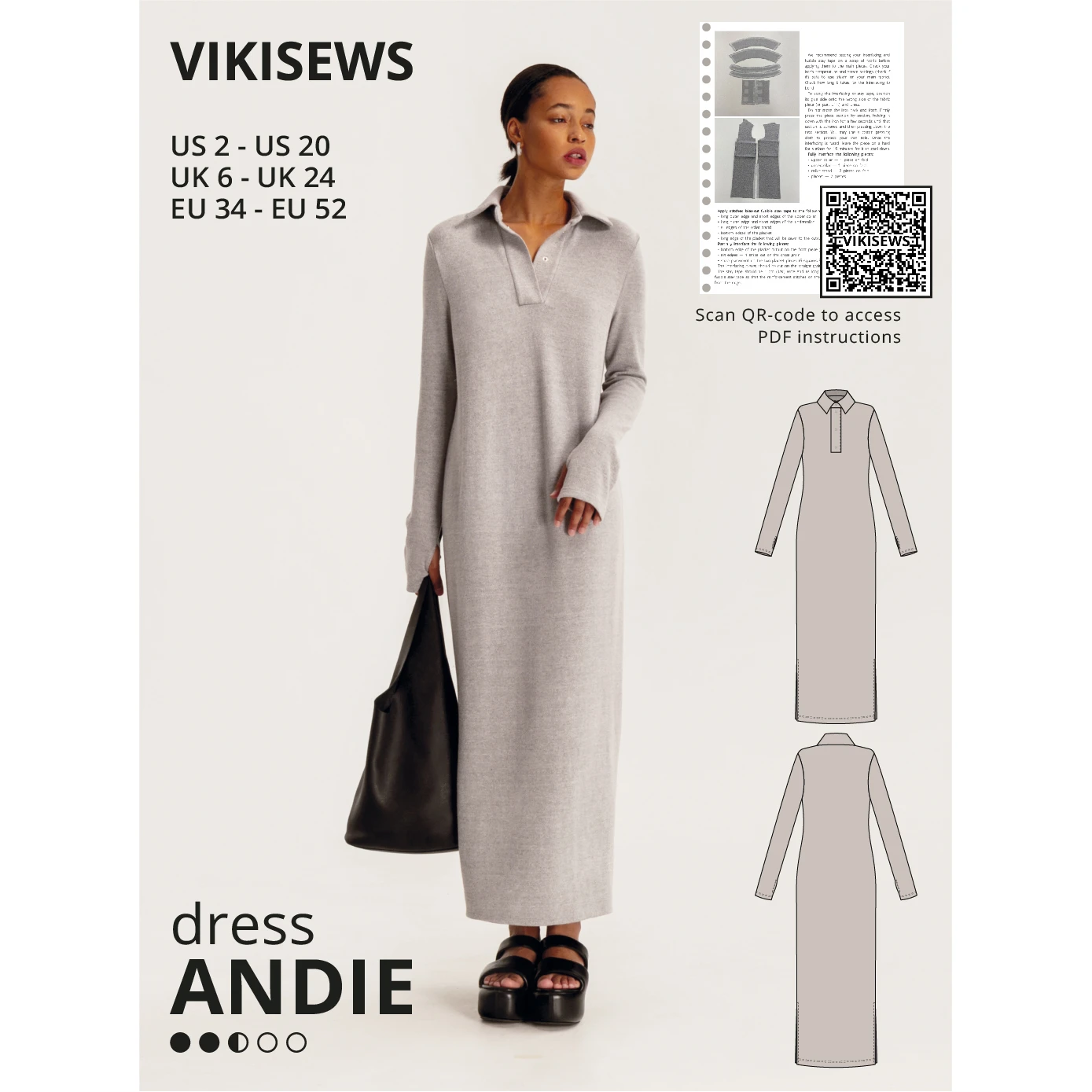 Vikisews - Andie Dress Sewing Pattern (UK 6-24) 3 Vikisews - Andie Dress Sewing Pattern (UK 6-24)
