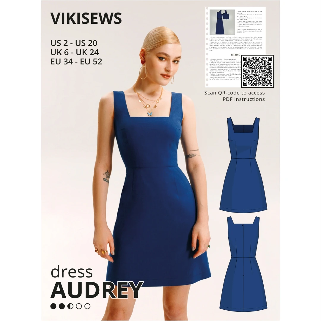 Vikisews - Audrey Dress Sewing Pattern (UK 6-24) 3 Vikisews - Audrey Dress Sewing Pattern (UK 6-24)