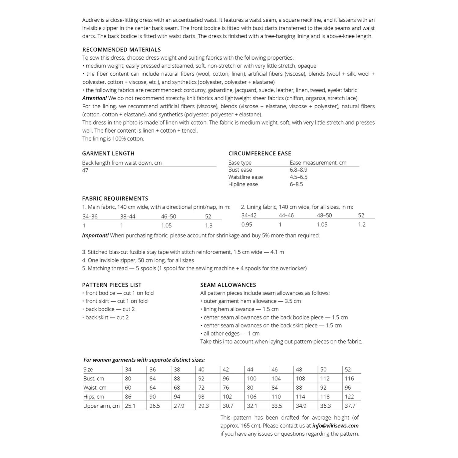 Vikisews - Audrey Dress Sewing Pattern (UK 6-24) 4 Vikisews - Audrey Dress Sewing Pattern (UK 6-24) - Image 2
