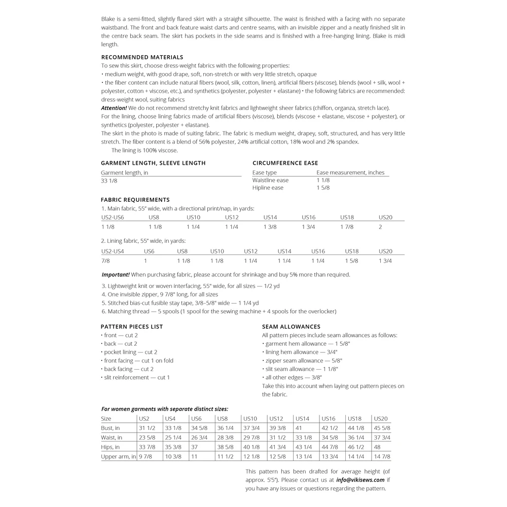 Vikisews - Blake Skirt Sewing Pattern (UK 6-24) 6 Vikisews - Blake Skirt Sewing Pattern (UK 6-24) - Image 4
