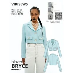 Vikisews - Bryce Blazer Sewing Pattern (UK 6-24)