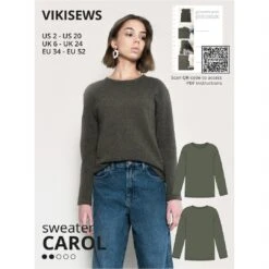 Vikisews - Carol Sweater Sewing Pattern (UK 6-24)