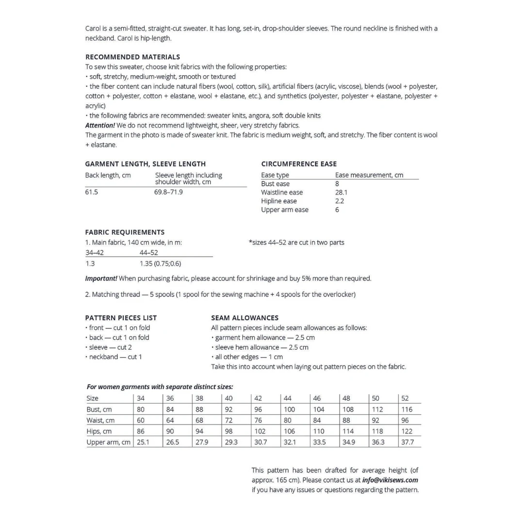 Vikisews - Carol Sweater Sewing Pattern (UK 6-24) 4 Vikisews - Carol Sweater Sewing Pattern (UK 6-24) - Image 2