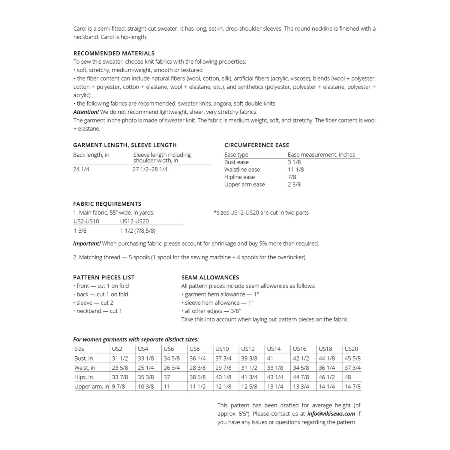 Vikisews - Carol Sweater Sewing Pattern (UK 6-24) 6 Vikisews - Carol Sweater Sewing Pattern (UK 6-24) - Image 4