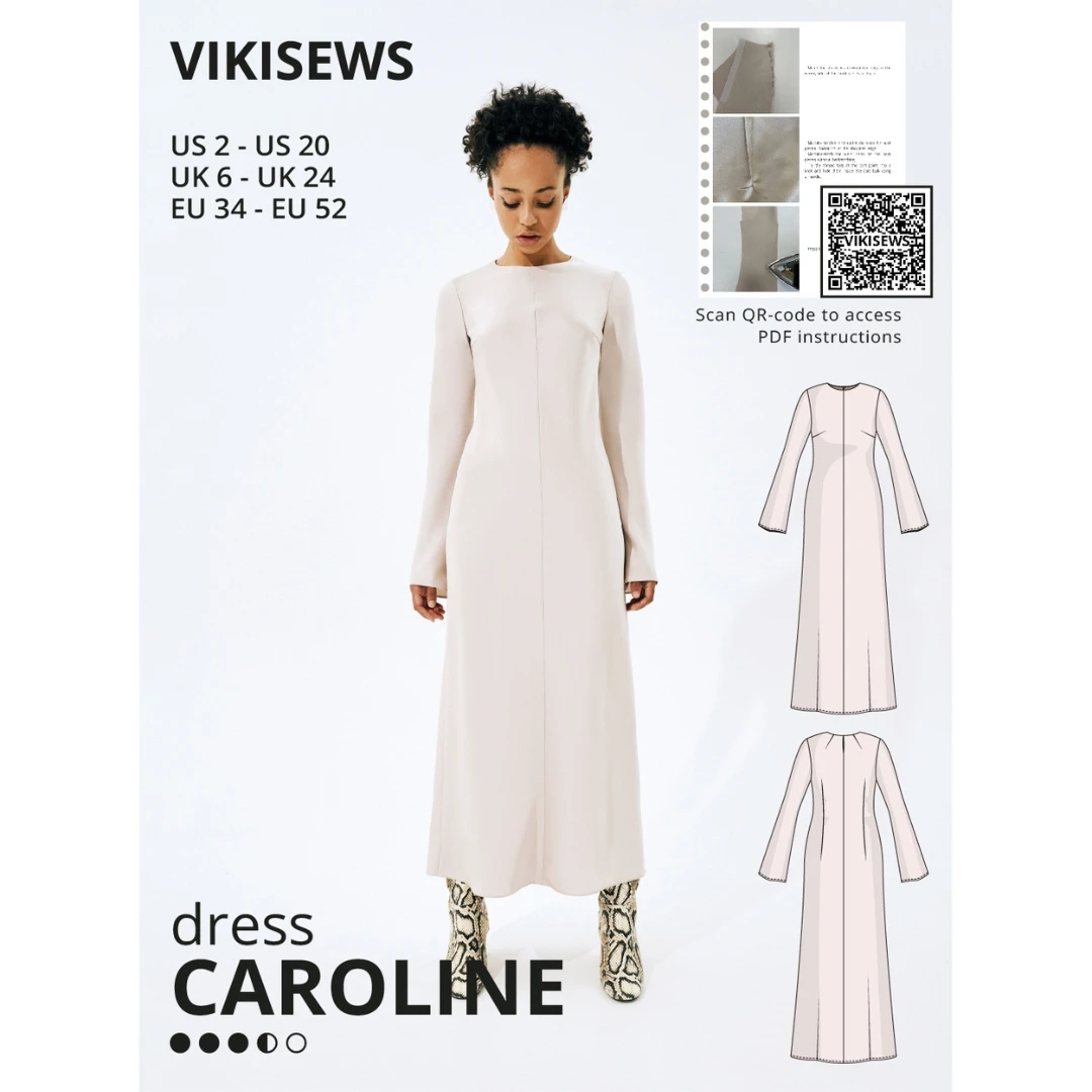 Vikisews - Caroline Dress Sewing Pattern (UK 6-24) 3 Vikisews - Caroline Dress Sewing Pattern (UK 6-24)
