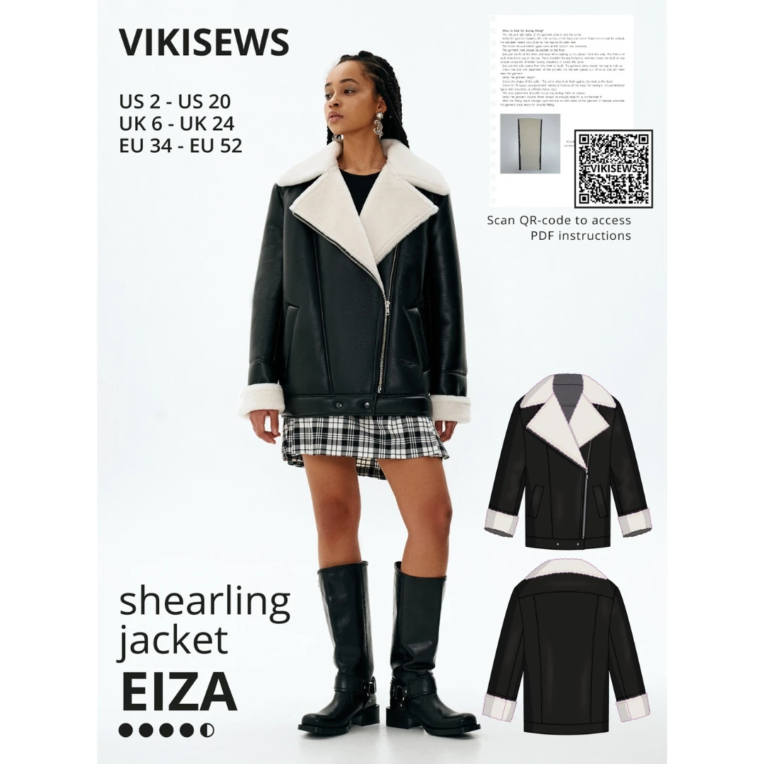 Vikisews - Eiza Shearling Jacket Pattern (UK 6-24) 3 Vikisews - Eiza Shearling Jacket Pattern (UK 6-24)