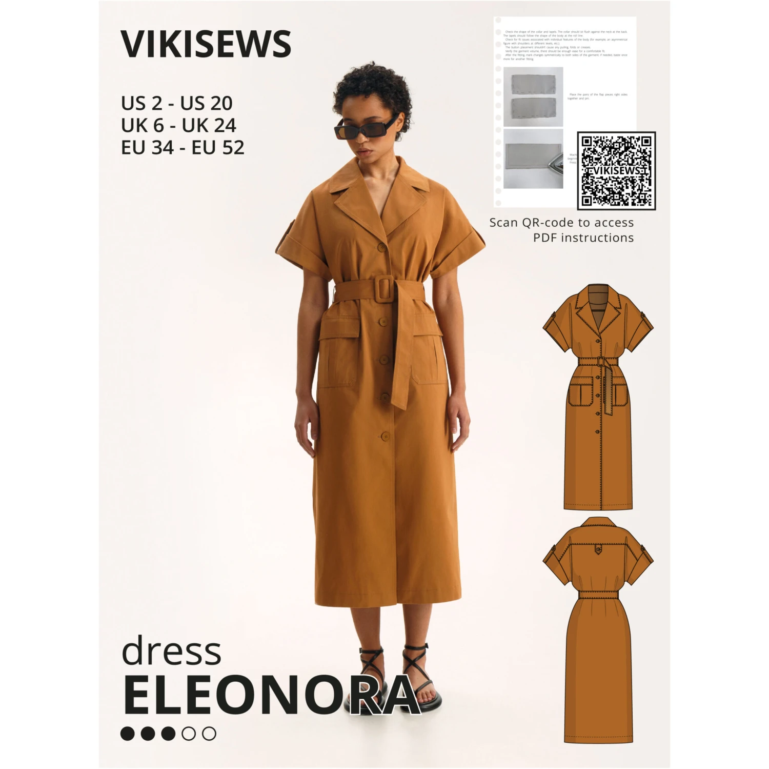 Vikisews - Eleonora Dress Sewing Pattern (UK 6-24) 4 Vikisews - Eleonora Dress Sewing Pattern (UK 6-24) - Image 2