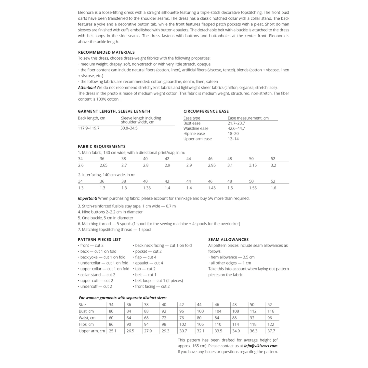 Vikisews - Eleonora Dress Sewing Pattern (UK 6-24) 6 Vikisews - Eleonora Dress Sewing Pattern (UK 6-24) - Image 4