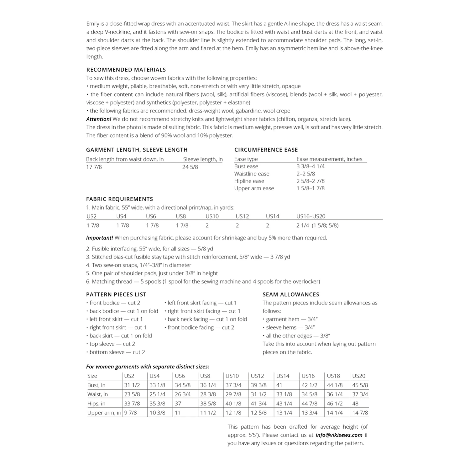 Vikisews - Emily Dress Sewing Pattern (UK 6-24) 4 Vikisews - Emily Dress Sewing Pattern (UK 6-24) - Image 2