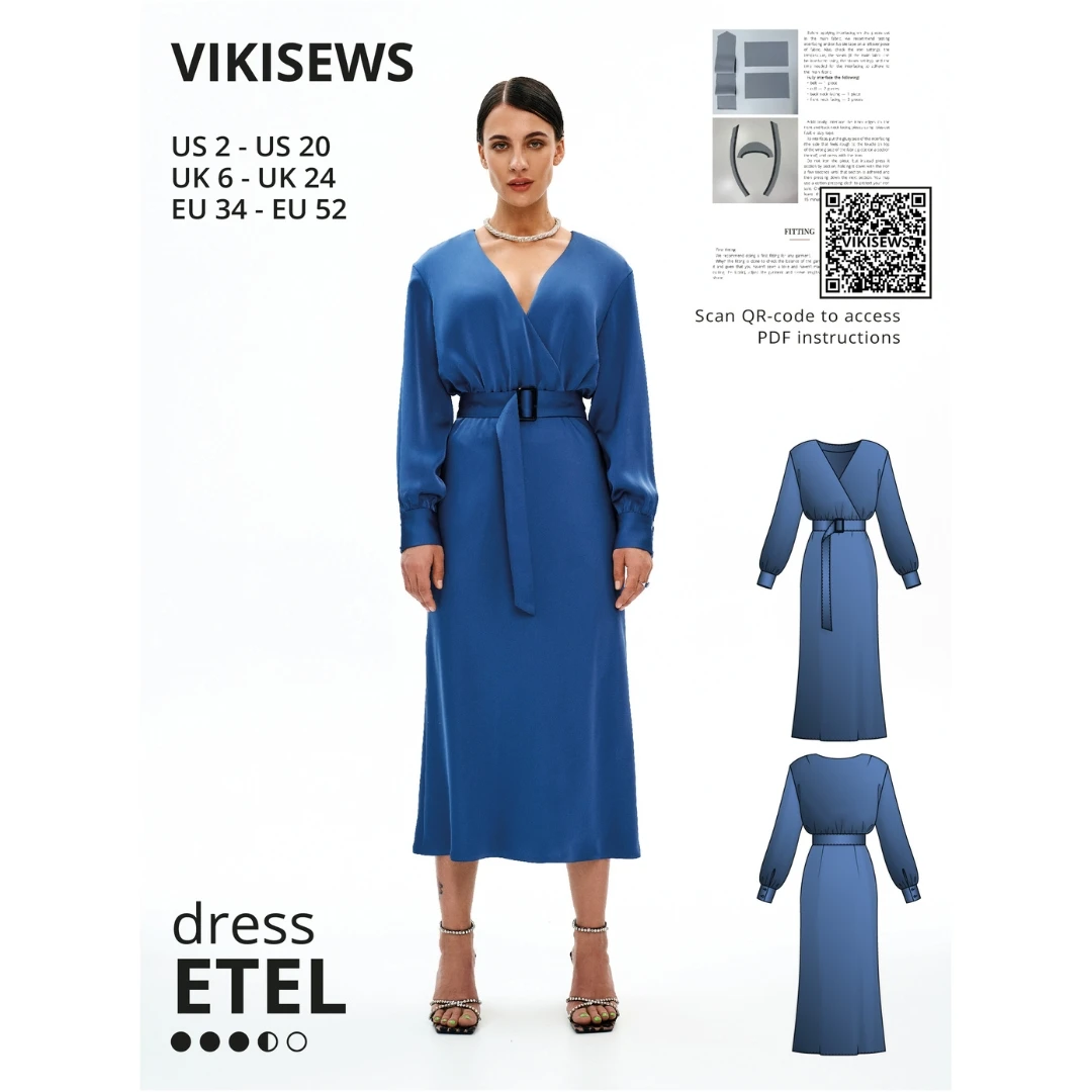 Vikisews - Etel Dress Sewing Pattern (UK 6-24) 3 Vikisews - Etel Dress Sewing Pattern (UK 6-24)