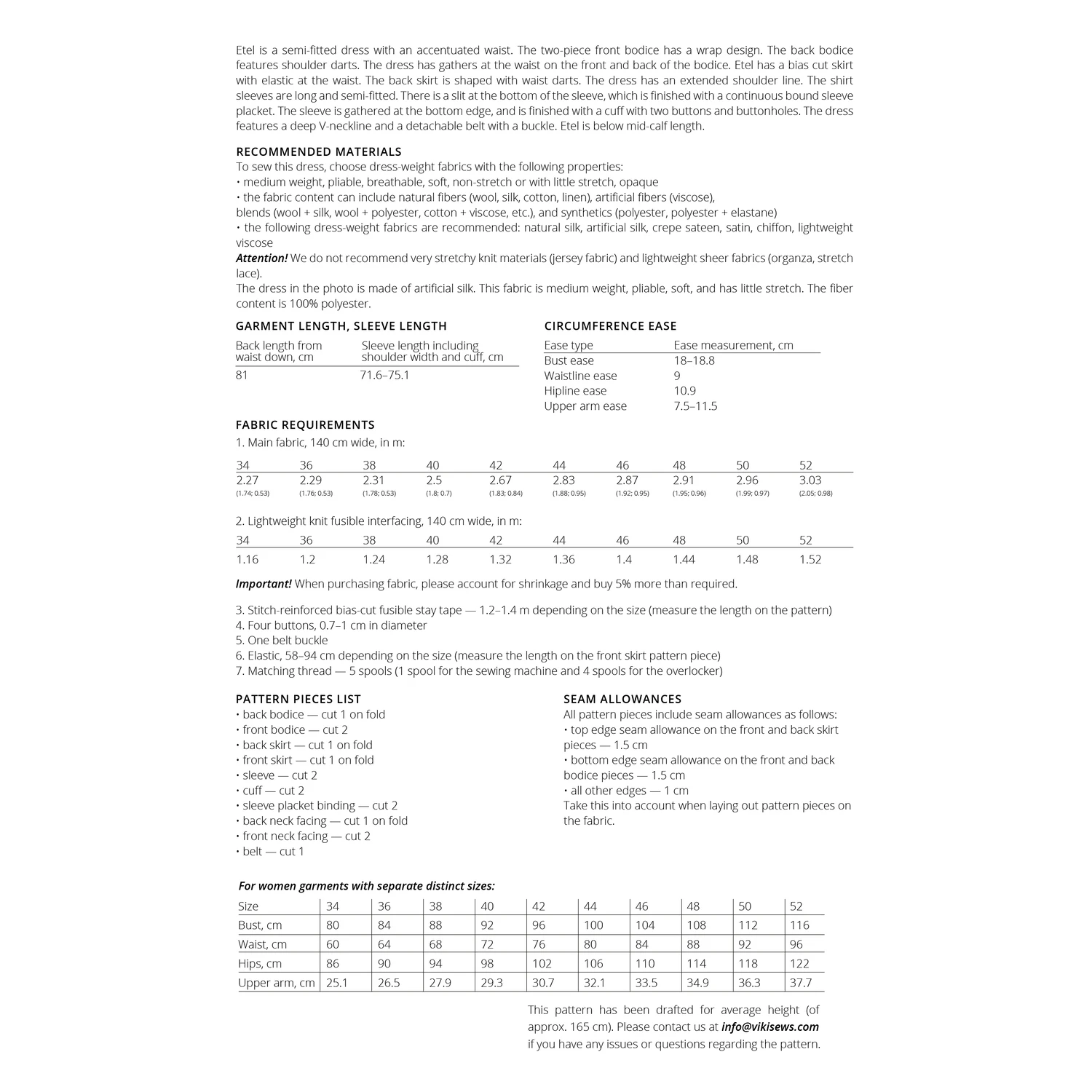 Vikisews - Etel Dress Sewing Pattern (UK 6-24) 4 Vikisews - Etel Dress Sewing Pattern (UK 6-24) - Image 2