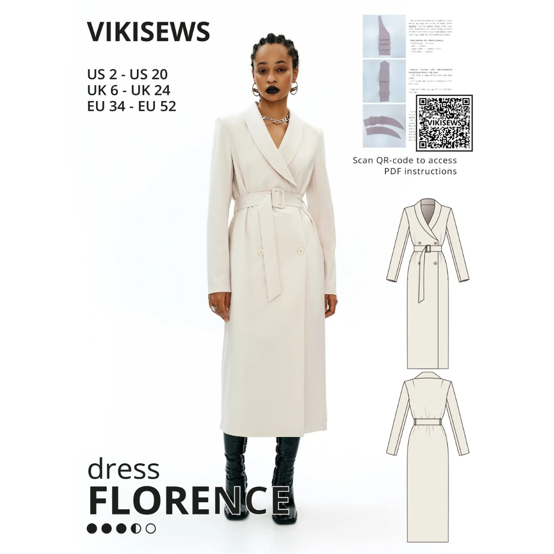 Vikisews - Florence Dress Sewing Pattern (UK 6-24) 3 Vikisews - Florence Dress Sewing Pattern (UK 6-24)