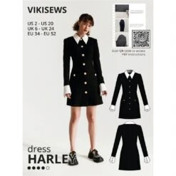 Vikisews - Harley Dress Sewing Pattern (UK 6-24)
