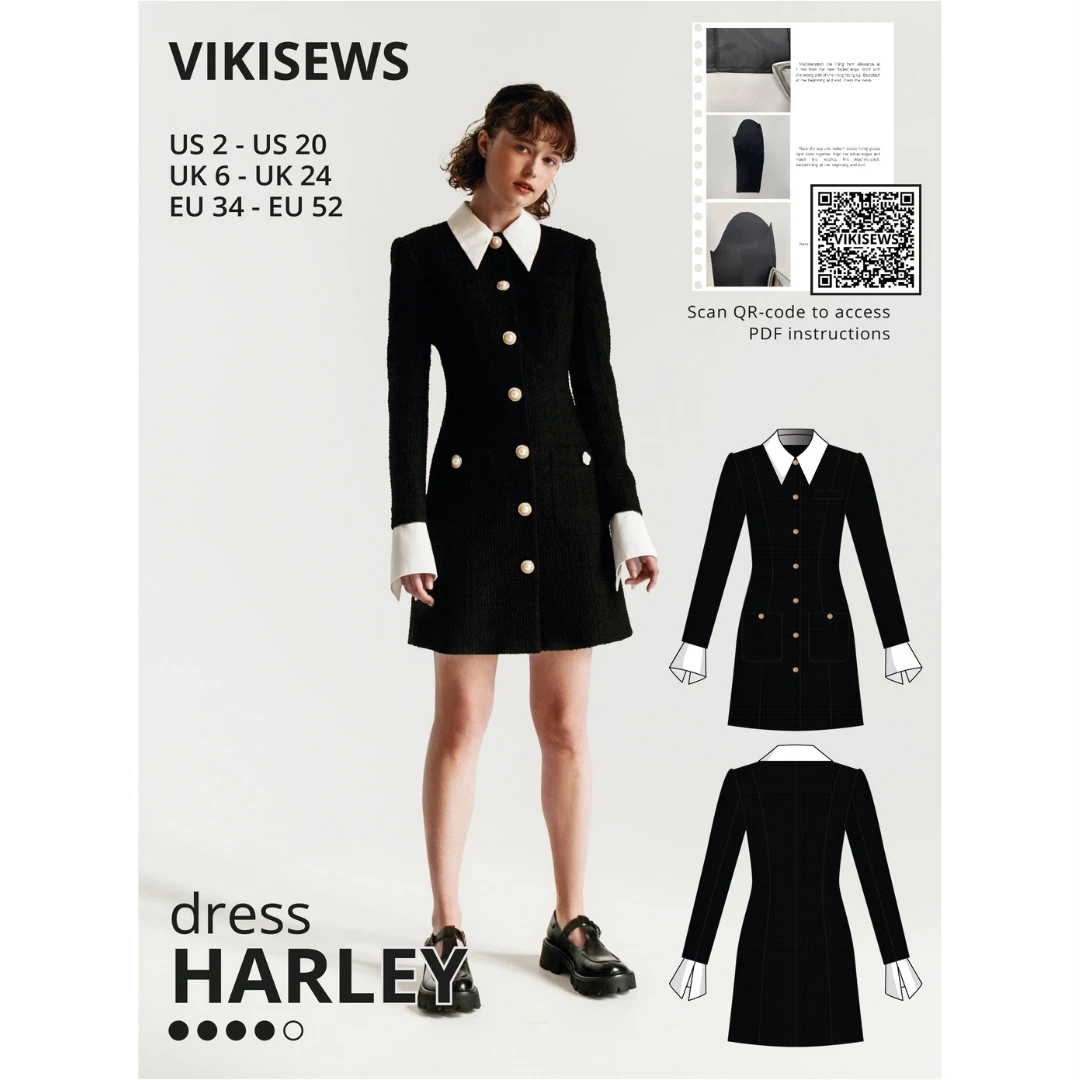Vikisews - Harley Dress Sewing Pattern (UK 6-24) 3 Vikisews - Harley Dress Sewing Pattern (UK 6-24)