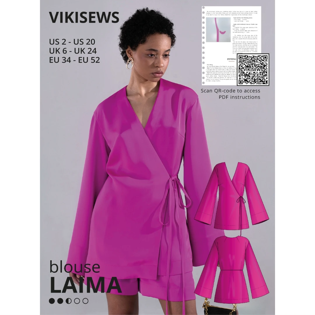 Vikisews - Laima Blouse Sewing Pattern (UK 6-24) 3 Vikisews - Laima Blouse Sewing Pattern (UK 6-24)