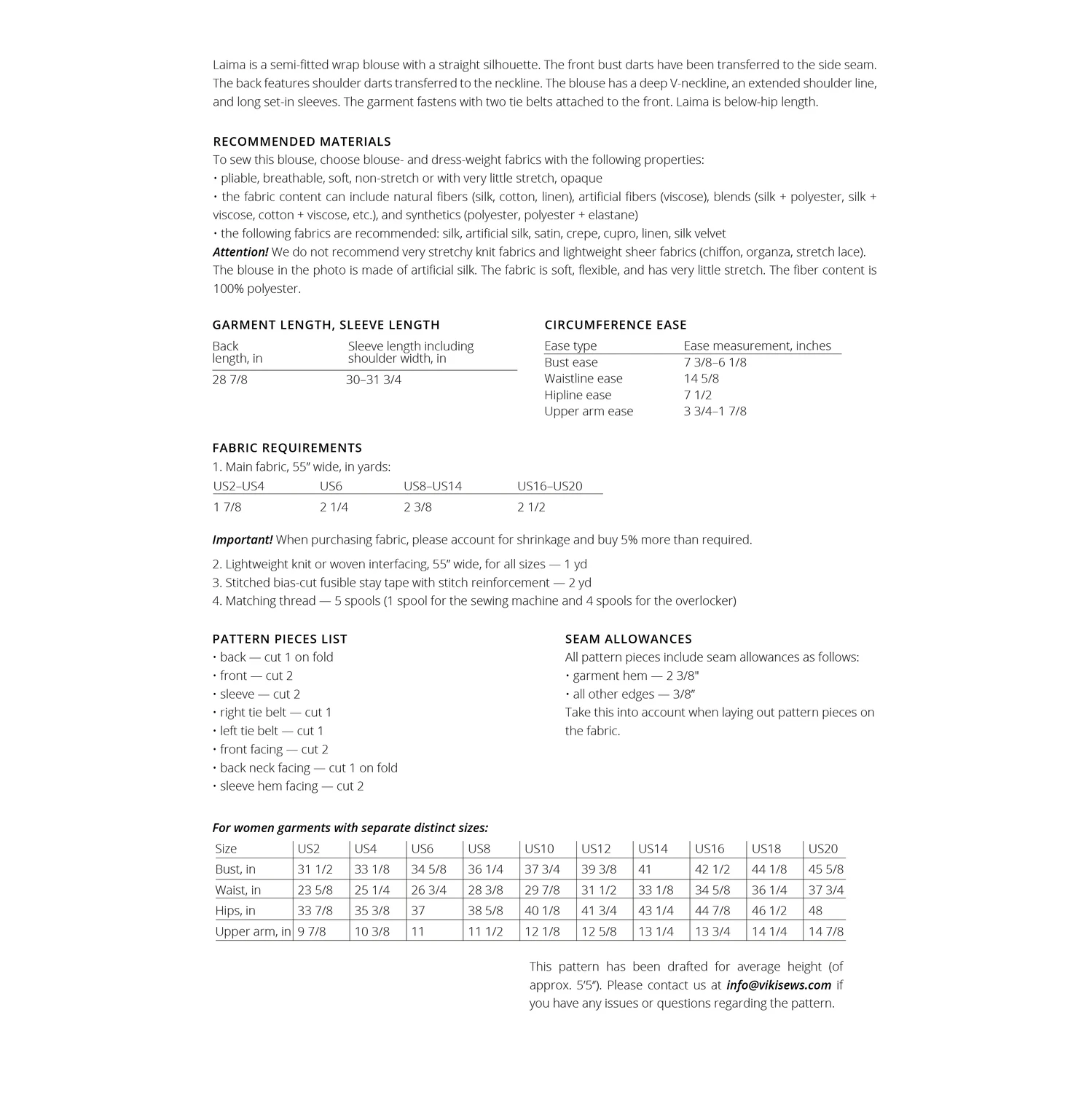 Vikisews - Laima Blouse Sewing Pattern (UK 6-24) 4 Vikisews - Laima Blouse Sewing Pattern (UK 6-24) - Image 2