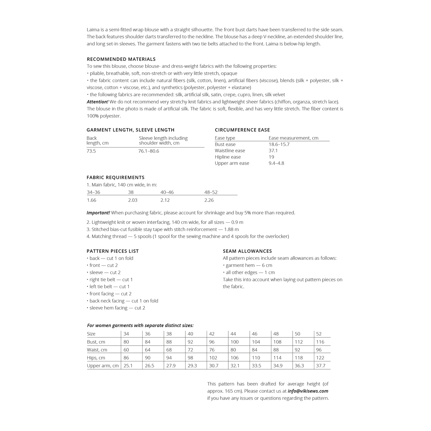 Vikisews - Laima Blouse Sewing Pattern (UK 6-24) 5 Vikisews - Laima Blouse Sewing Pattern (UK 6-24) - Image 3