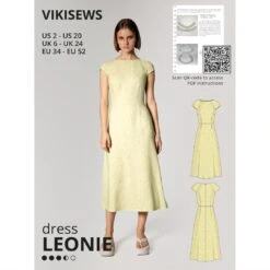 Vikisews - Leonie Dress Sewing Pattern (UK 6-24)