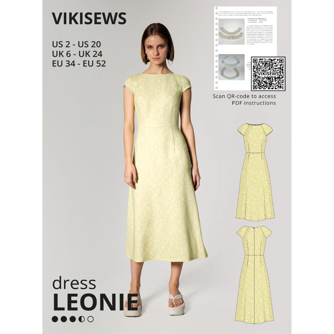 Vikisews - Leonie Dress Sewing Pattern (UK 6-24) 3 Vikisews - Leonie Dress Sewing Pattern (UK 6-24)