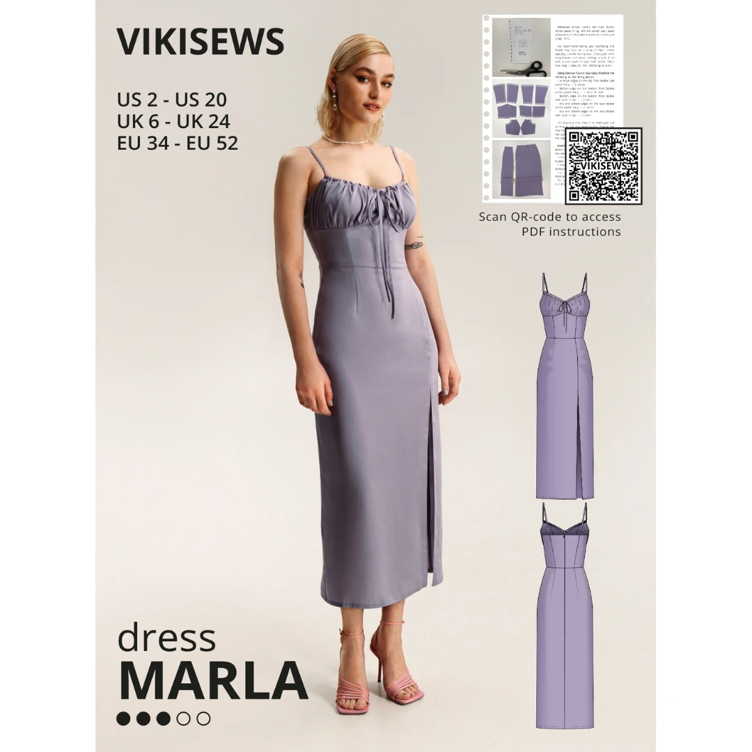 Vikisews - Marla Dress Sewing Pattern (UK 6-24) 3 Vikisews - Marla Dress Sewing Pattern (UK 6-24)
