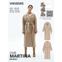 Vikisews - Martina Coat Sewing Pattern (UK 6-24)
