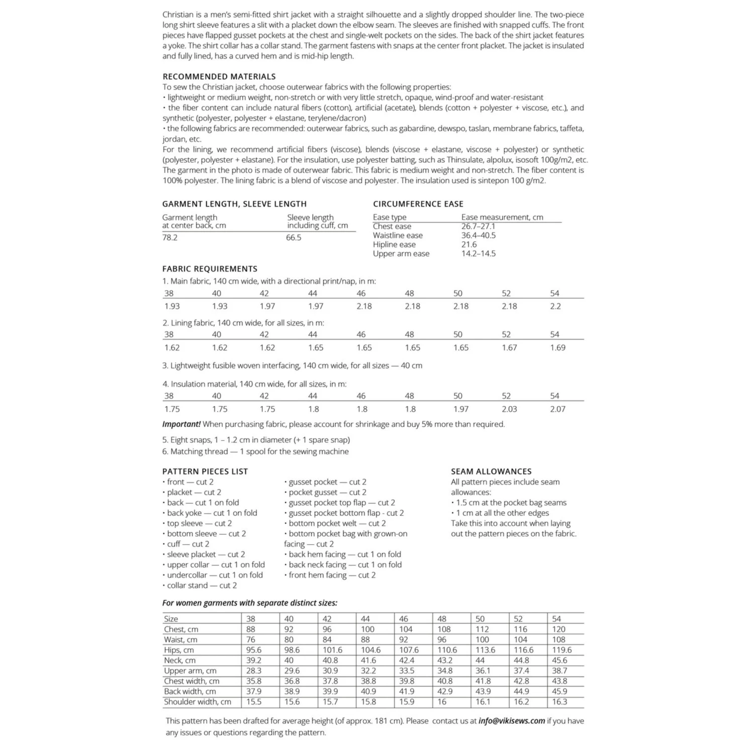 Vikisews - Men’s Christian Jacket Pattern (UK 28-44) 5 Vikisews - Men’s Christian Jacket Pattern (UK 28-44) - Image 3