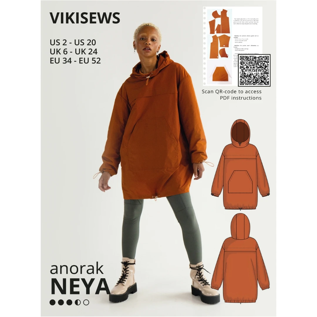 Vikisews - Neya Anorak Sewing Pattern (UK 6-24) 3 Vikisews - Neya Anorak Sewing Pattern (UK 6-24)