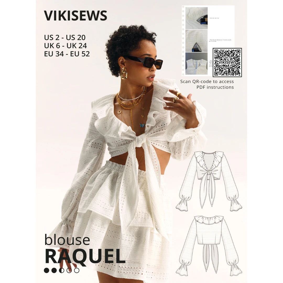 Vikisews - Raquel Blouse Sewing Pattern (UK 6-24) 3 Vikisews - Raquel Blouse Sewing Pattern (UK 6-24)