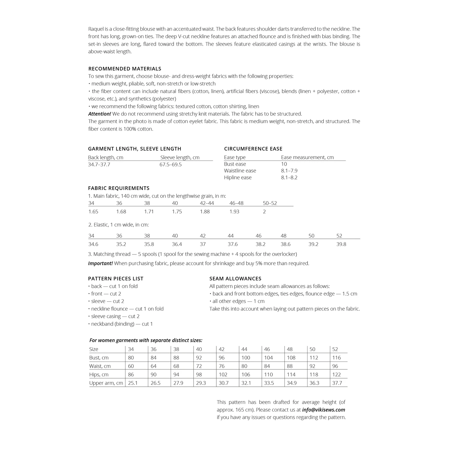 Vikisews - Raquel Blouse Sewing Pattern (UK 6-24) 5 Vikisews - Raquel Blouse Sewing Pattern (UK 6-24) - Image 3
