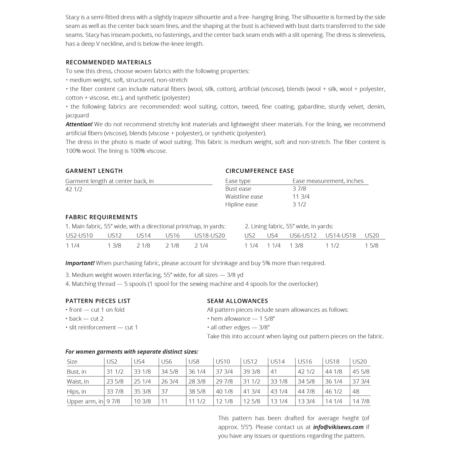 Vikisews - Stacy Dress Sewing Pattern (UK 6-24) 4 Vikisews - Stacy Dress Sewing Pattern (UK 6-24) - Image 2