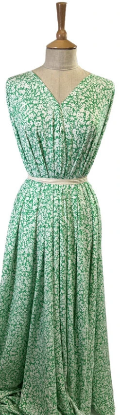 Viscose Challis - Sylvan 9 Viscose Challis - Sylvan -Croft Mill Store viscose challis sylvan green white floral dress fabric mannequin