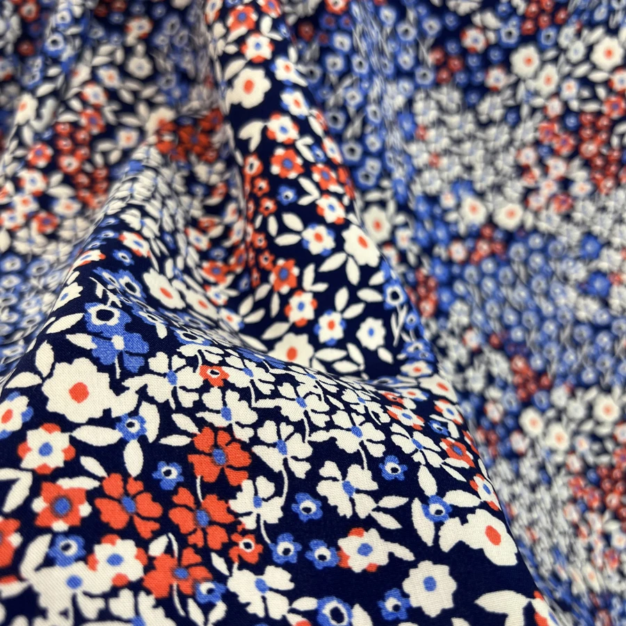 Viscose Poplin Challis- Cecelia Blue 3 Viscose Poplin Challis- Cecelia Blue