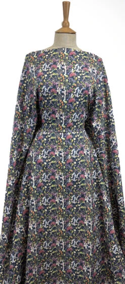 Voyage - Hedgerow Navy Morlich Cotton 13 Voyage - Hedgerow Navy Morlich Cotton -Croft Mill Store voyage hedgerow navy morlich cotton dress fabric mannequin