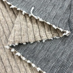 Wadded Bliss 7 Wadded Bliss -Croft Mill Store wadded bliss wool polyester nylon elastane stripe padded beige coating fabric knitted in italy fold