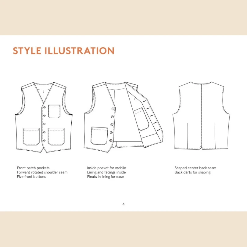 Wardrobe By Me - Men’s Pike Vest Pattern (Sizes 2XS-4XL) 12 Wardrobe By Me - Men’s Pike Vest Pattern (Sizes 2XS-4XL) - Image 10