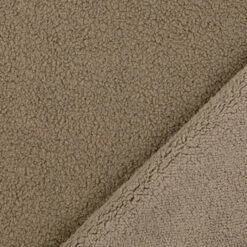 Warm Nights - Taupe 7 Warm Nights - Taupe -Croft Mill Store warm nights taupe polyester fluffy teddy coat fabric fold 2