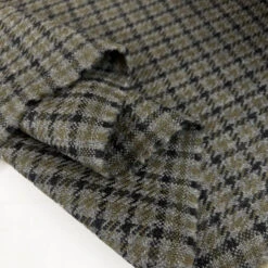 Farmstead 6 Farmstead -Croft Mill Store wool check pewter houndstooth suiting fabric fold