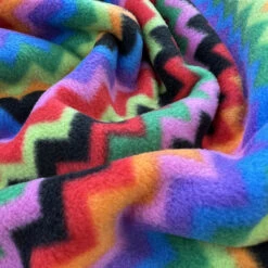 Ziggy 9 Ziggy -Croft Mill Store ziggy multicoloured zig zag pattern fleece fabric cu1