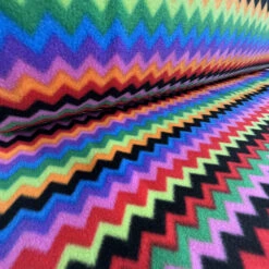 Ziggy 8 Ziggy -Croft Mill Store ziggy multicoloured zig zag pattern fleece fabric cu2