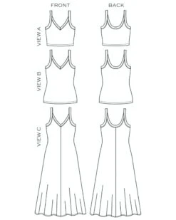 True Bias - Zoey Tank & Dress Pattern (Sizes 0-18) 21 True Bias - Zoey Tank & Dress Pattern (Sizes 0-18) -Croft Mill Store zoey tank dress pattern by true bias sketch